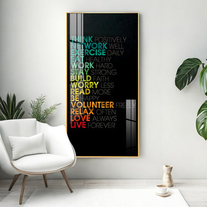 Think Positively Premium Acrylic Vertical Wall Art