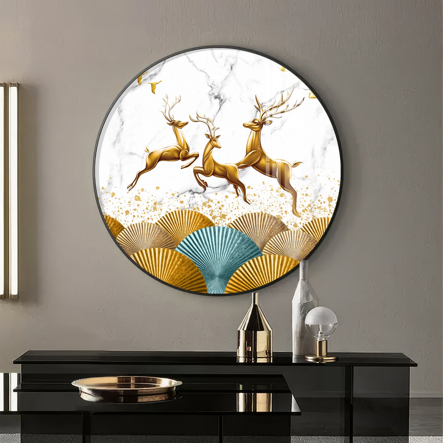Enchanted Deer Premium Acrylic Round Wall Art