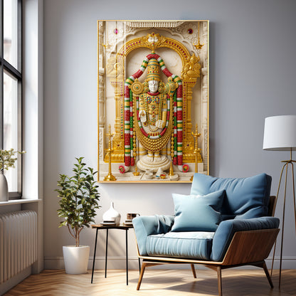 Divine Shree Venkateswara Premium Acrylic Vertical Wall Art