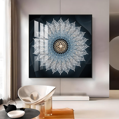 Flower Mandala Luxury Crystal Square Wall Art