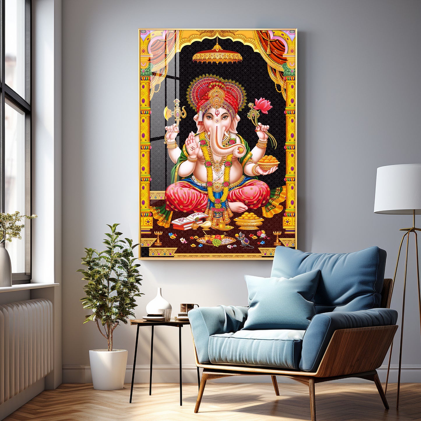 Divine Ganesh Serenity Premium Acrylic Vertical Wall Art