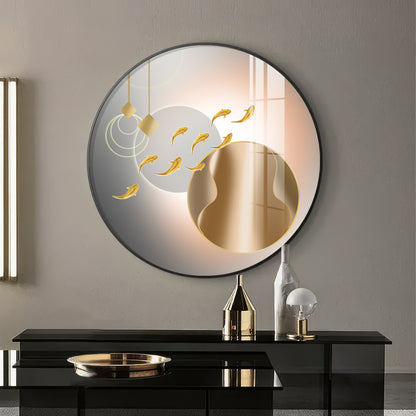 Circle of Fins Premium Acrylic Round Wall Art