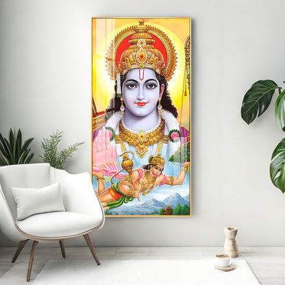 Jai Shree Ram Jai Veer Hanuman Premium Acrylic Vertical Wall Art