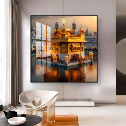 The Golden Temple of Amritsar Premium Acrylic Square Wall Art