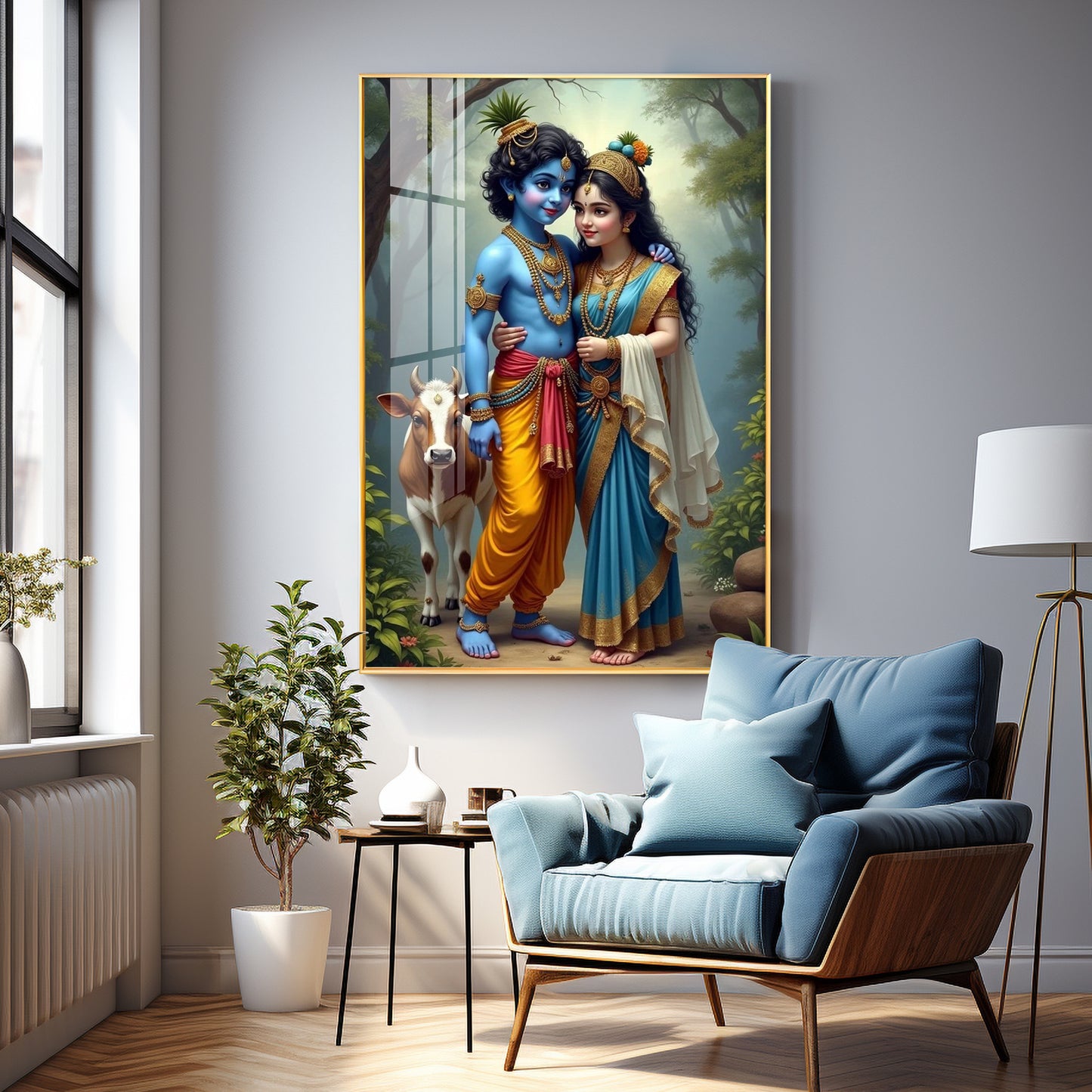 Krishna and Radha Togetherness Premium Acrylic Wall Art