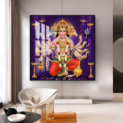 Divine Serenity Of Hanuman Premium Acrylic Square Wall Art