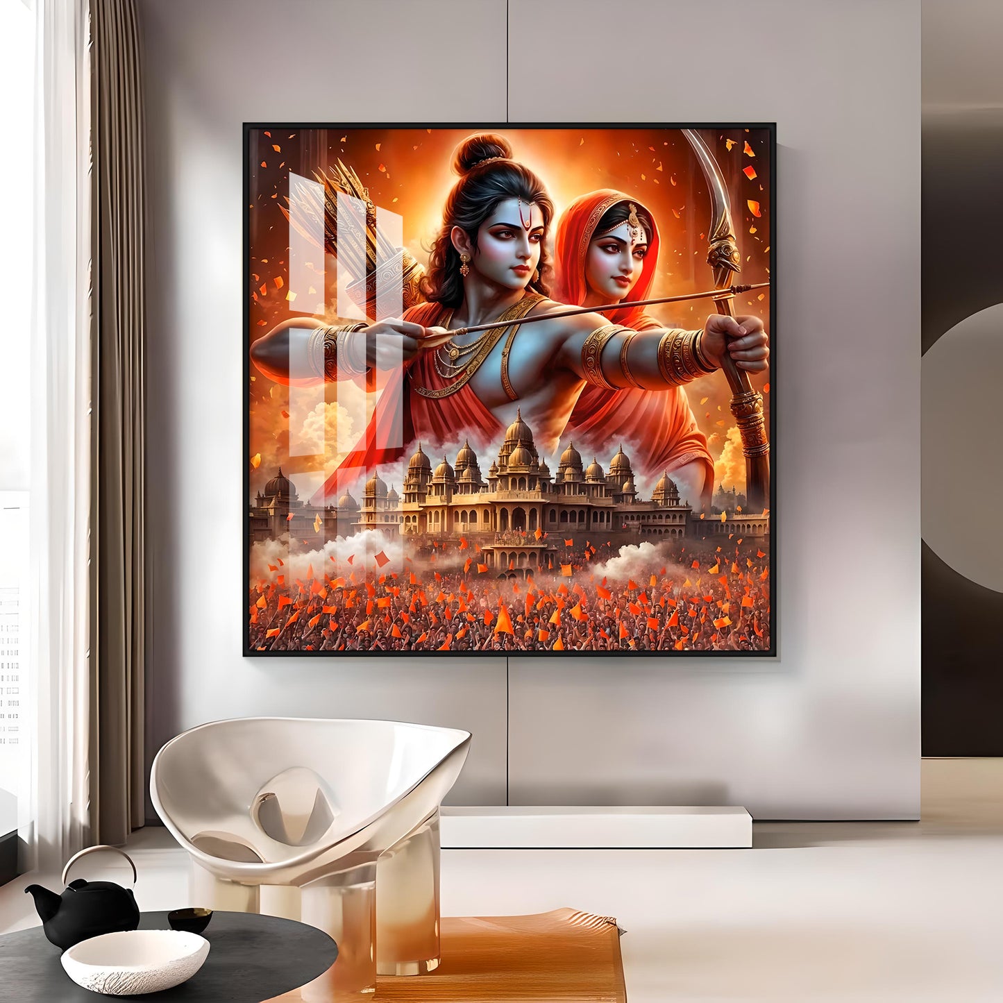 Ram and Sita Premium Acrylic Square Wall Art