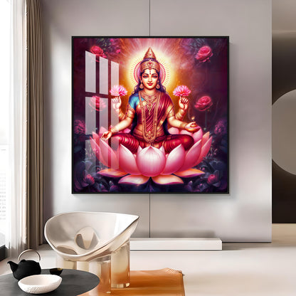 Maa Laxmi Premium Acrylic Square Wall Art