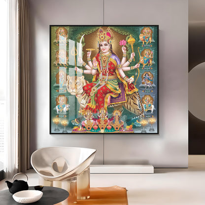 Goddess Durga Premium Acrylic Square Wall Art