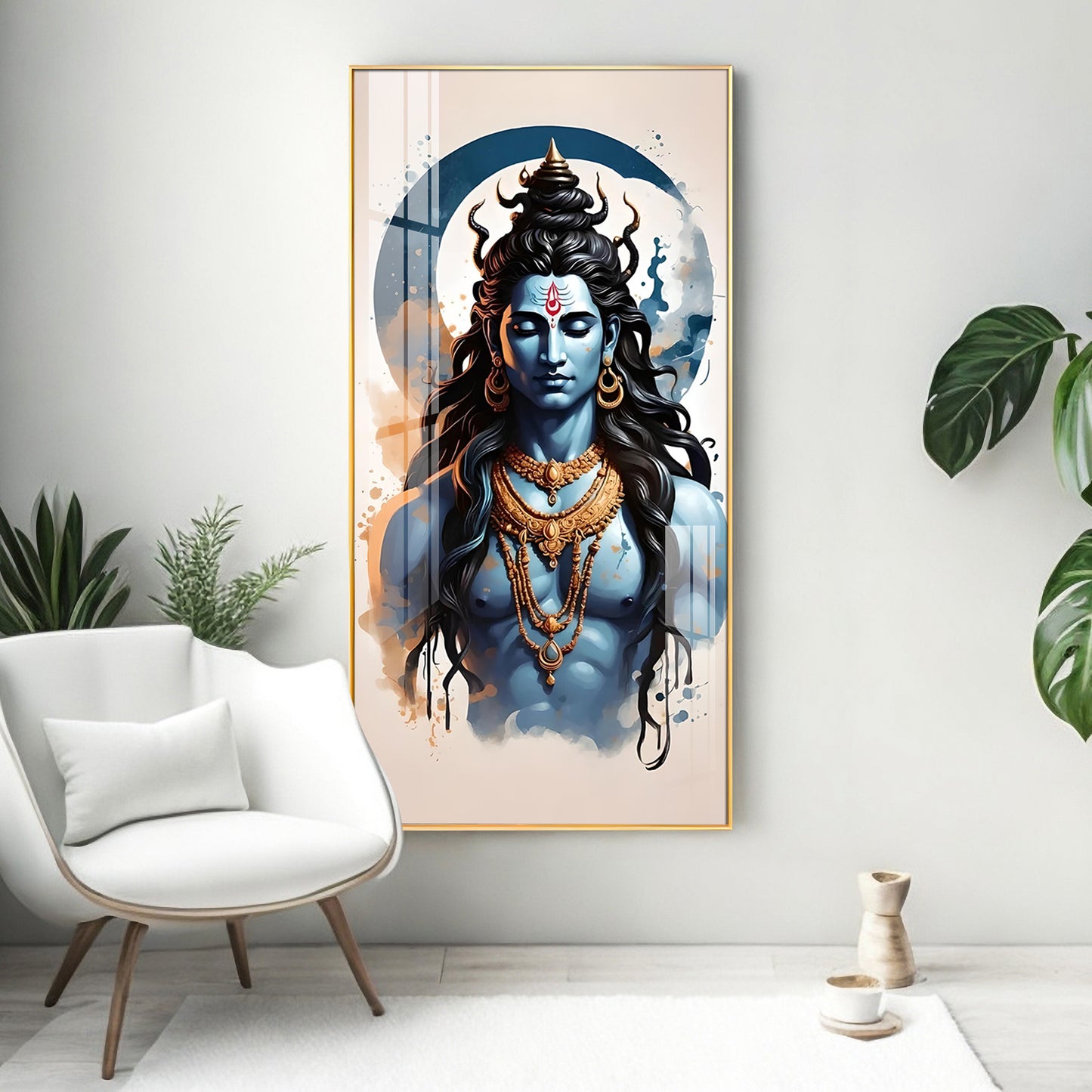 Bholenath Premium Acrylic Vertical Wall Art