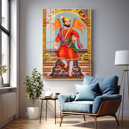 Divine Chhatrapati Shivaji Maharaj Premium Acrylic Vertical Wall Art