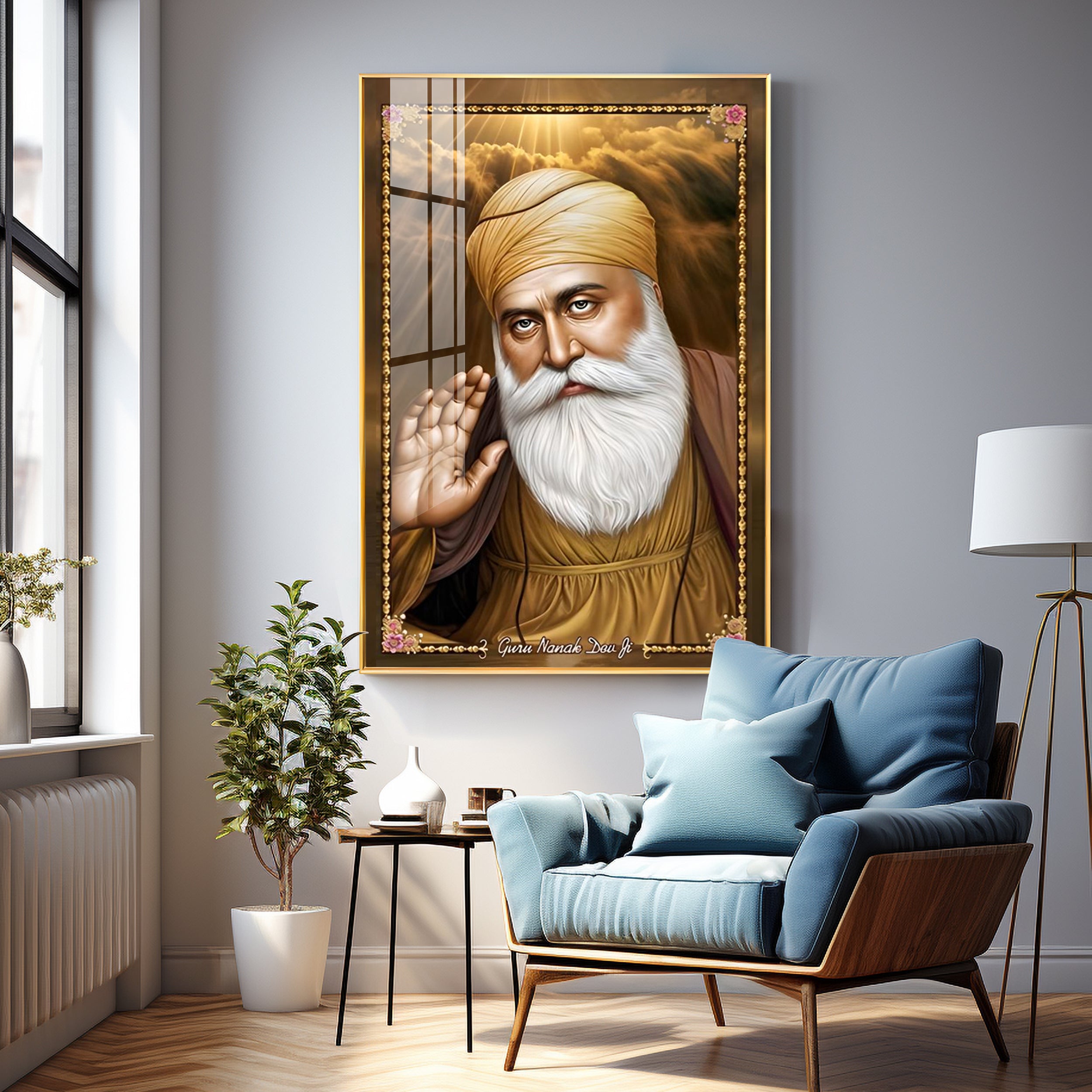 Guru Nanak Dev Ji Premium Acrylic Vertical Wall Art