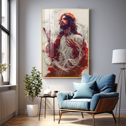 Sacred Jesus Mural Premium Acrylic Wall Art