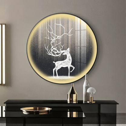 Enchanted Deer Premium Acrylic Round Wall Art