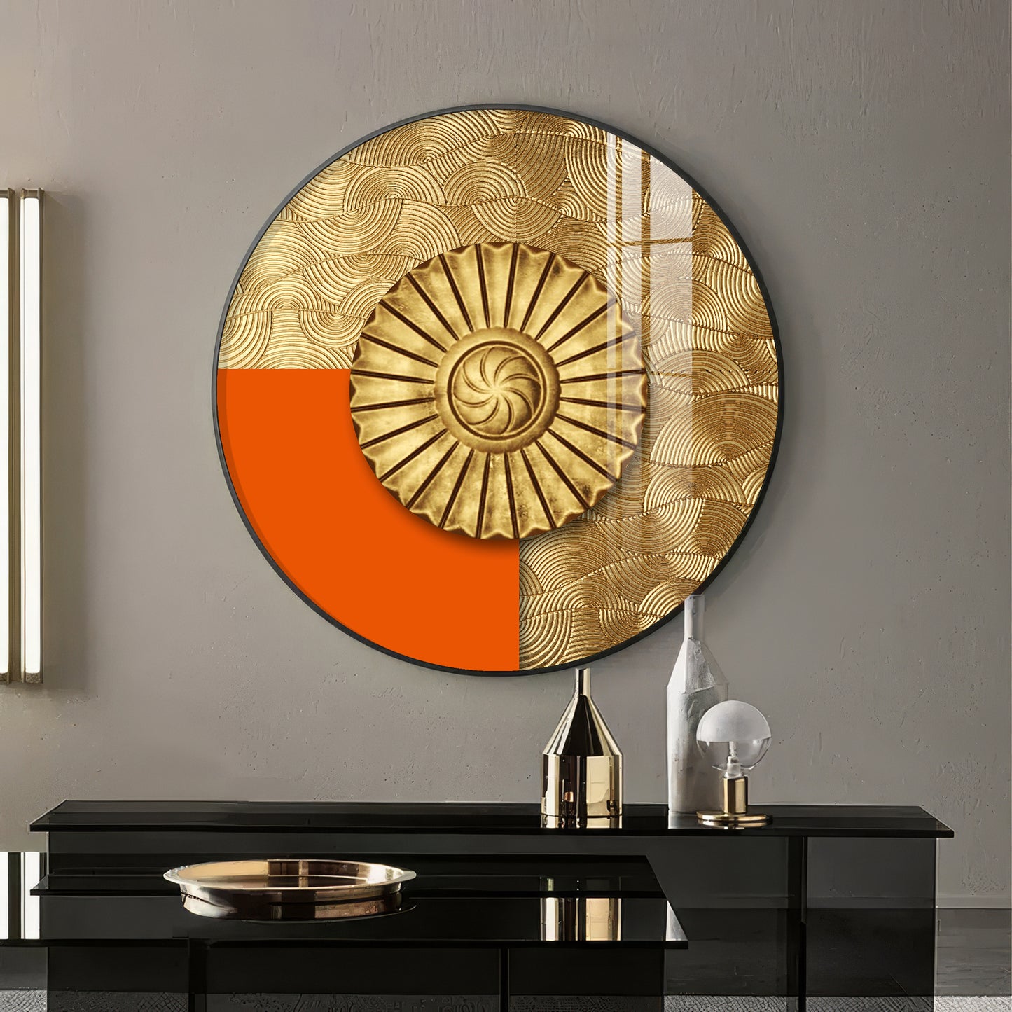 Luminous Dawn Premium Acrylic Round Wall Art