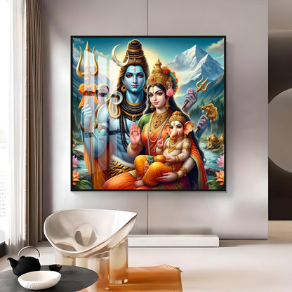 The Essence of Shiva and Shakti Premium Acrylic Square Wall Art