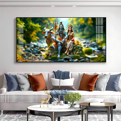 Lord Shiva and Shakti Premium Acrylic Horizontal Wall Art