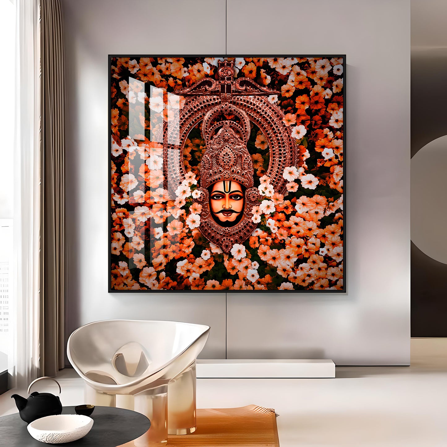 Jai Shree Shyam Baba Premium Acrylic Square Wall Art