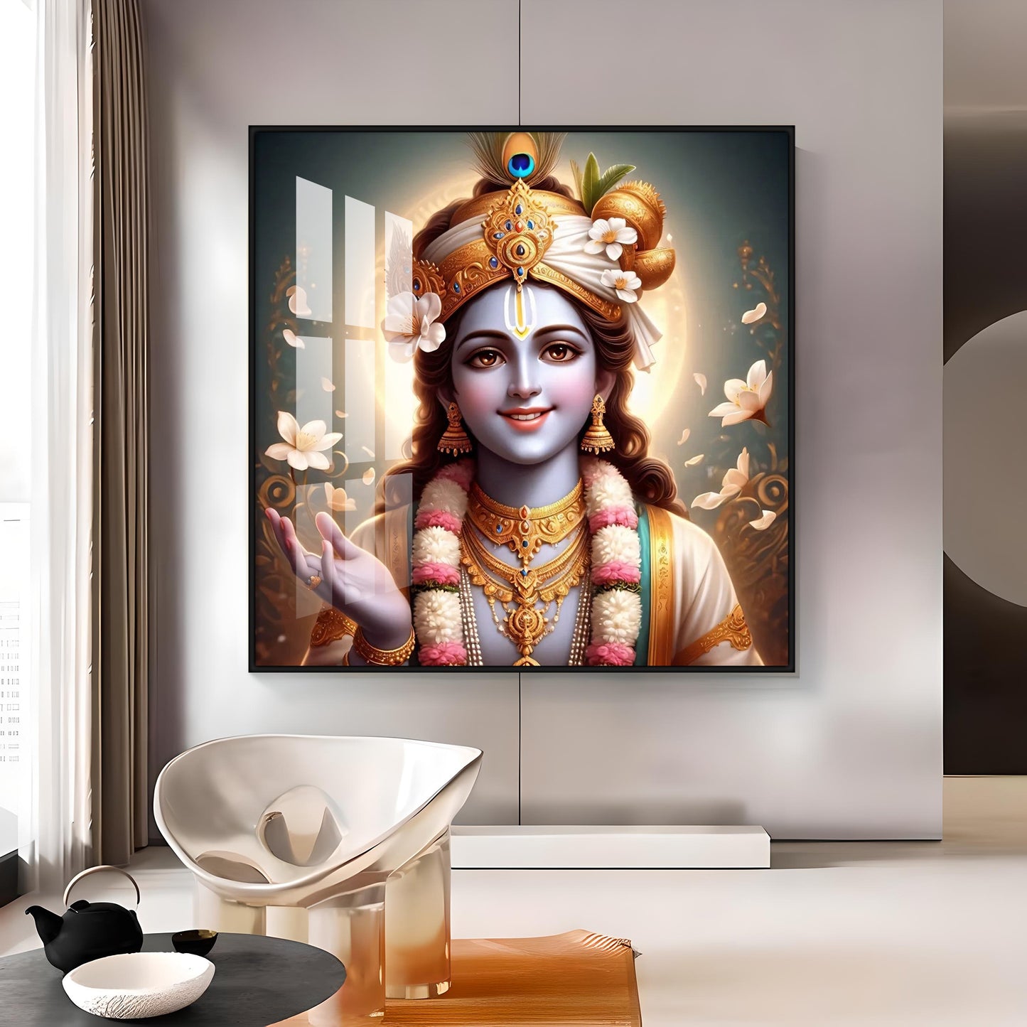 Hare Krishna Premium Acrylic Square Wall Art