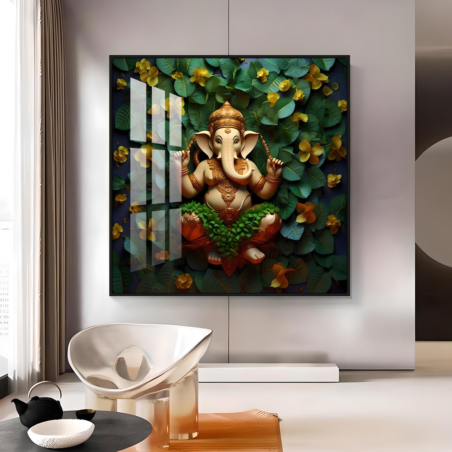 Eco-Friendly Ganpati Premium Acrylic Square Wall Art