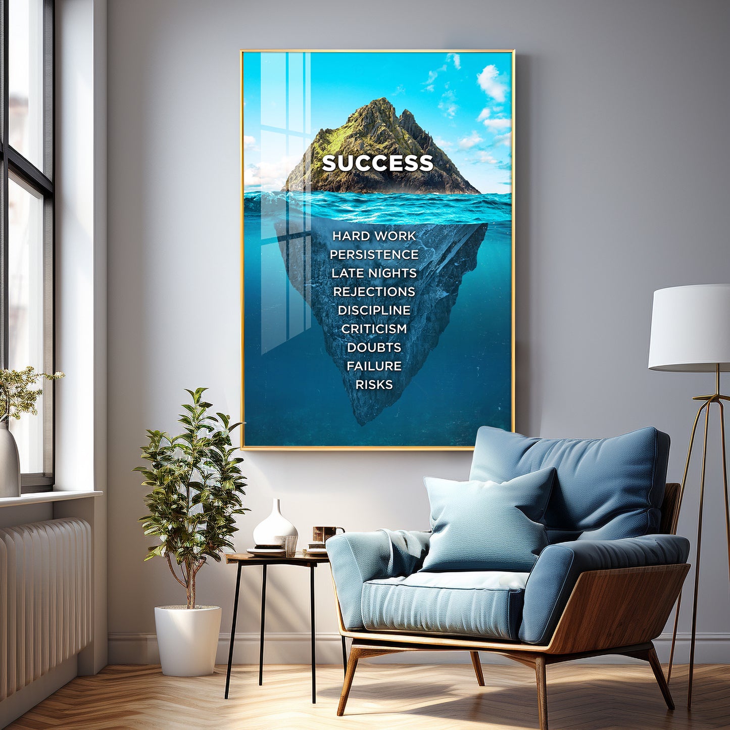 Success Premium Acrylic Vertical Wall Art