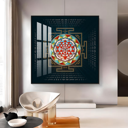 Laxmi Yantra Premium Acrylic Square Wall Art