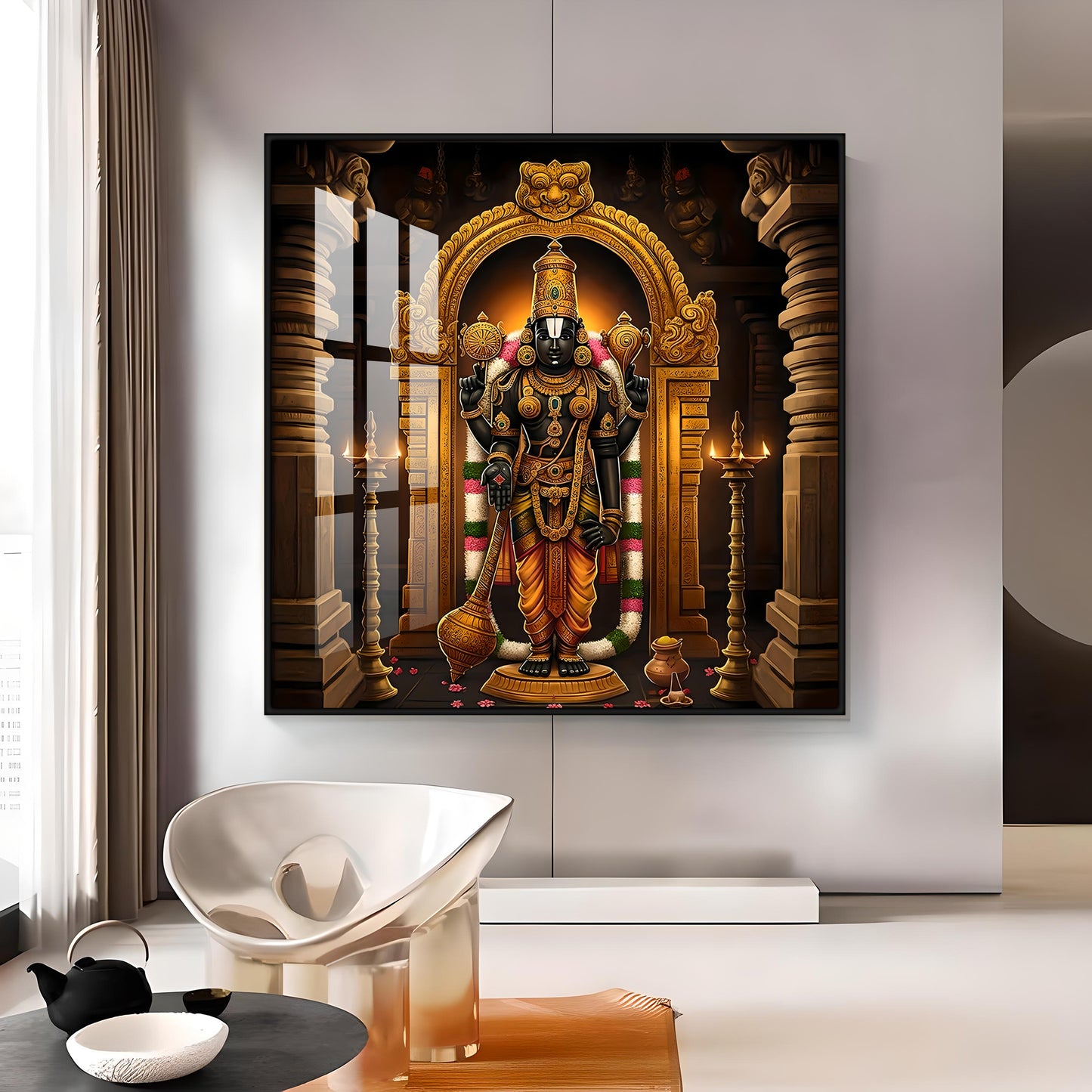 Goddes Kanyakumari Premium Acrylic Square Wall Art