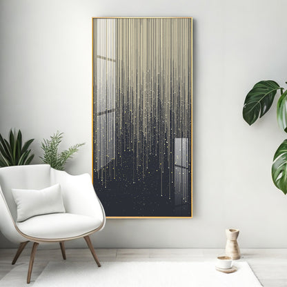 Golden Line Frame For Entrance Hall Premium Acrylic Vertical Wall Art