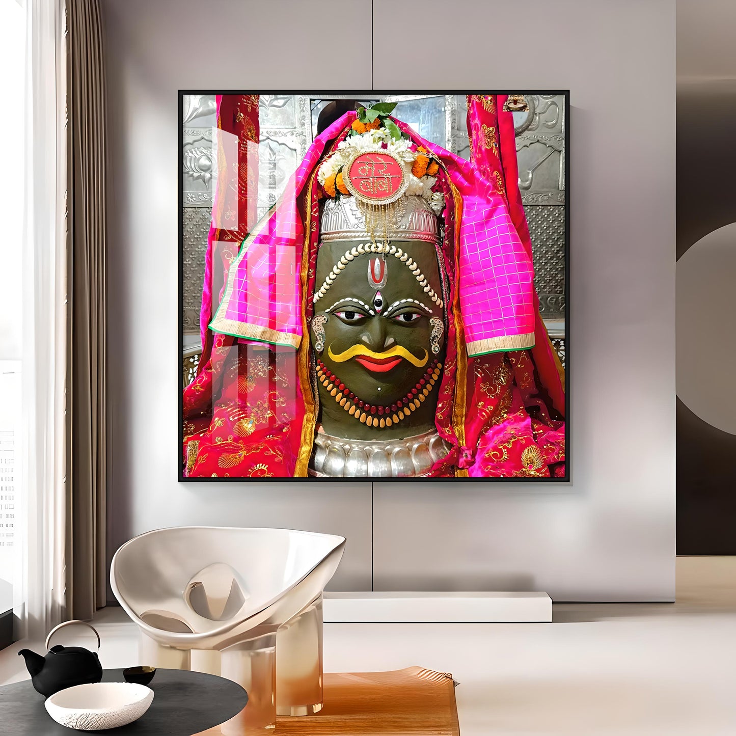 Shri Baba Mahakal Jotirling Premium Acrylic Square Wall Art