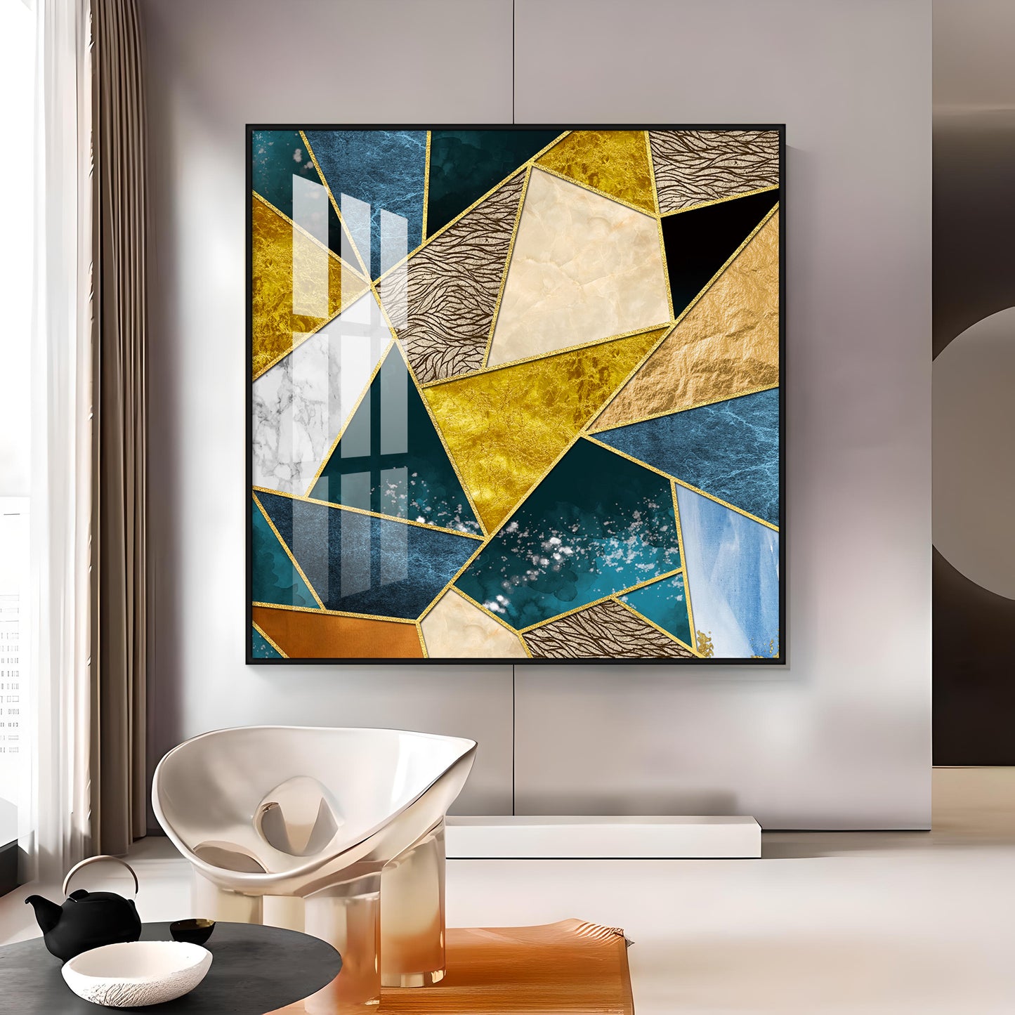 Abstract Colorful Patterns Premium Acrylic Square Wall Art