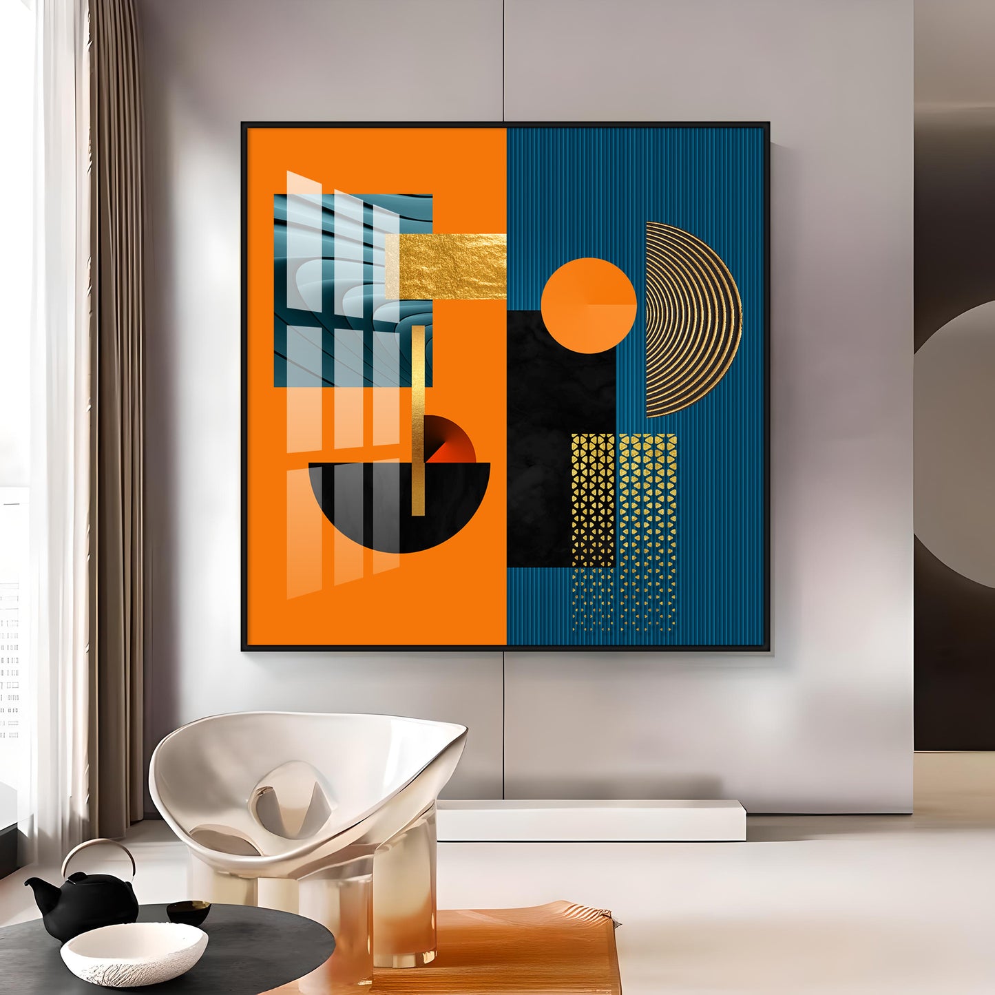 Geometrical Composition Premium Acrylic Square Wall Art