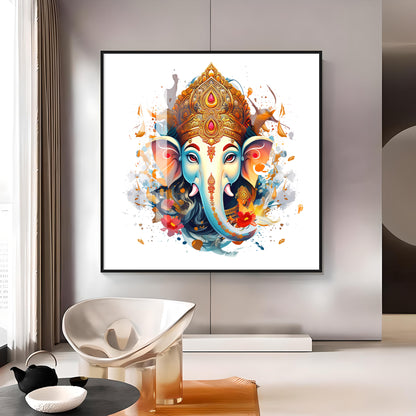 Vighanharta Ganesh Premium Acrylic Square Wall Art