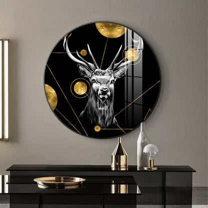 Regal Stag Premium Acrylic Round Wall Art