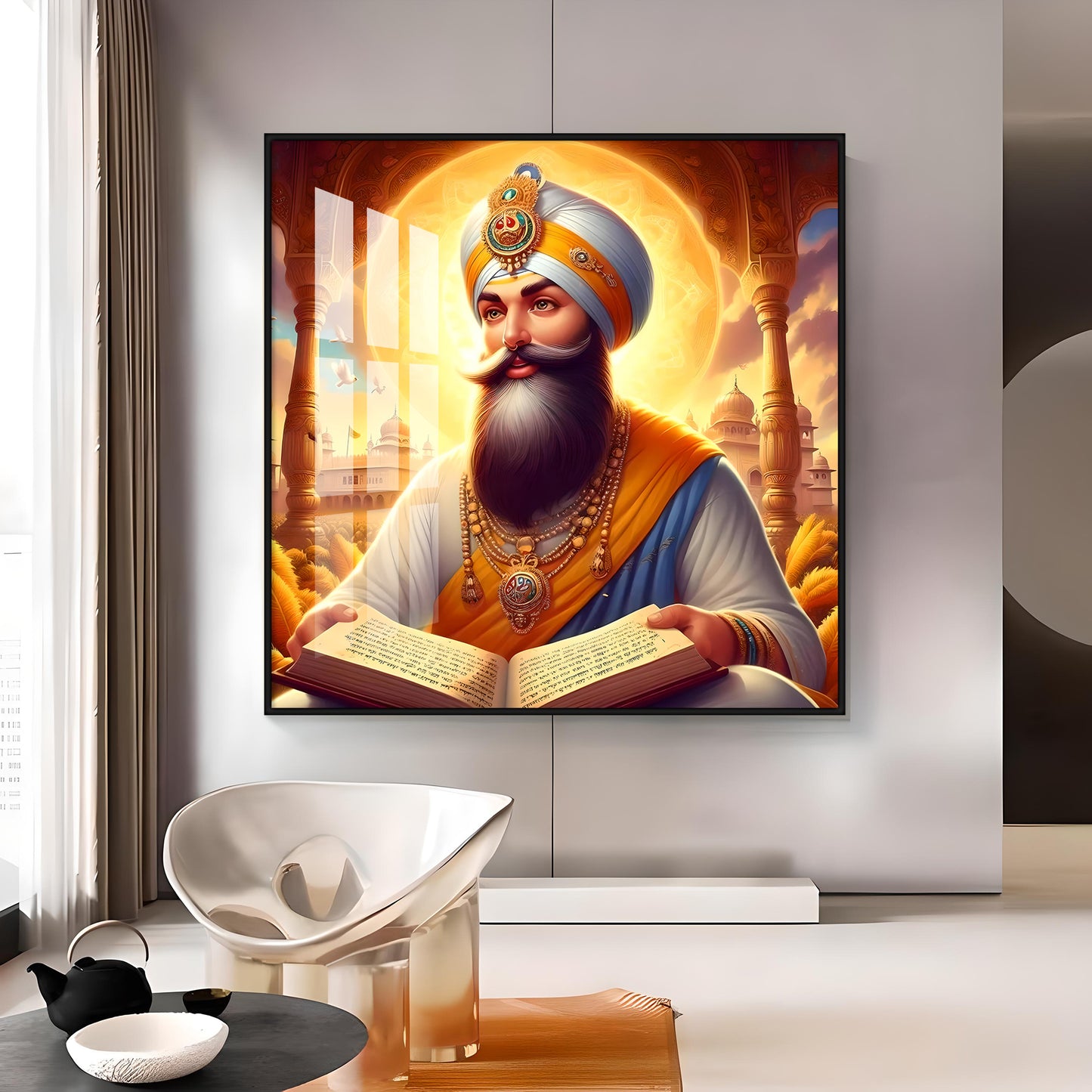 Guru Govind Singh Ji Premium Acrylic Square Wall Art