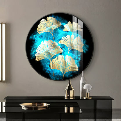 Leaf Medley Premium Acrylic Round Wall Art