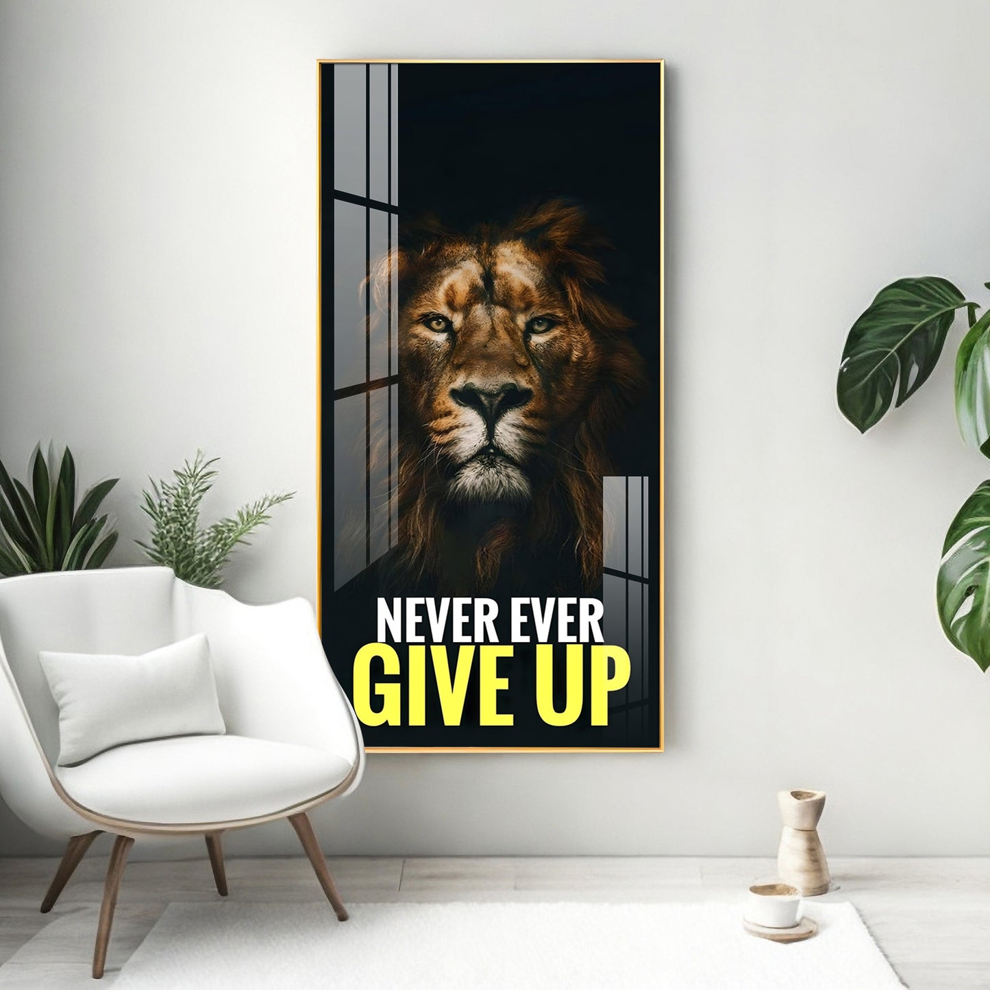 Never Give Up Premium Acrylic Vertical Wall Art