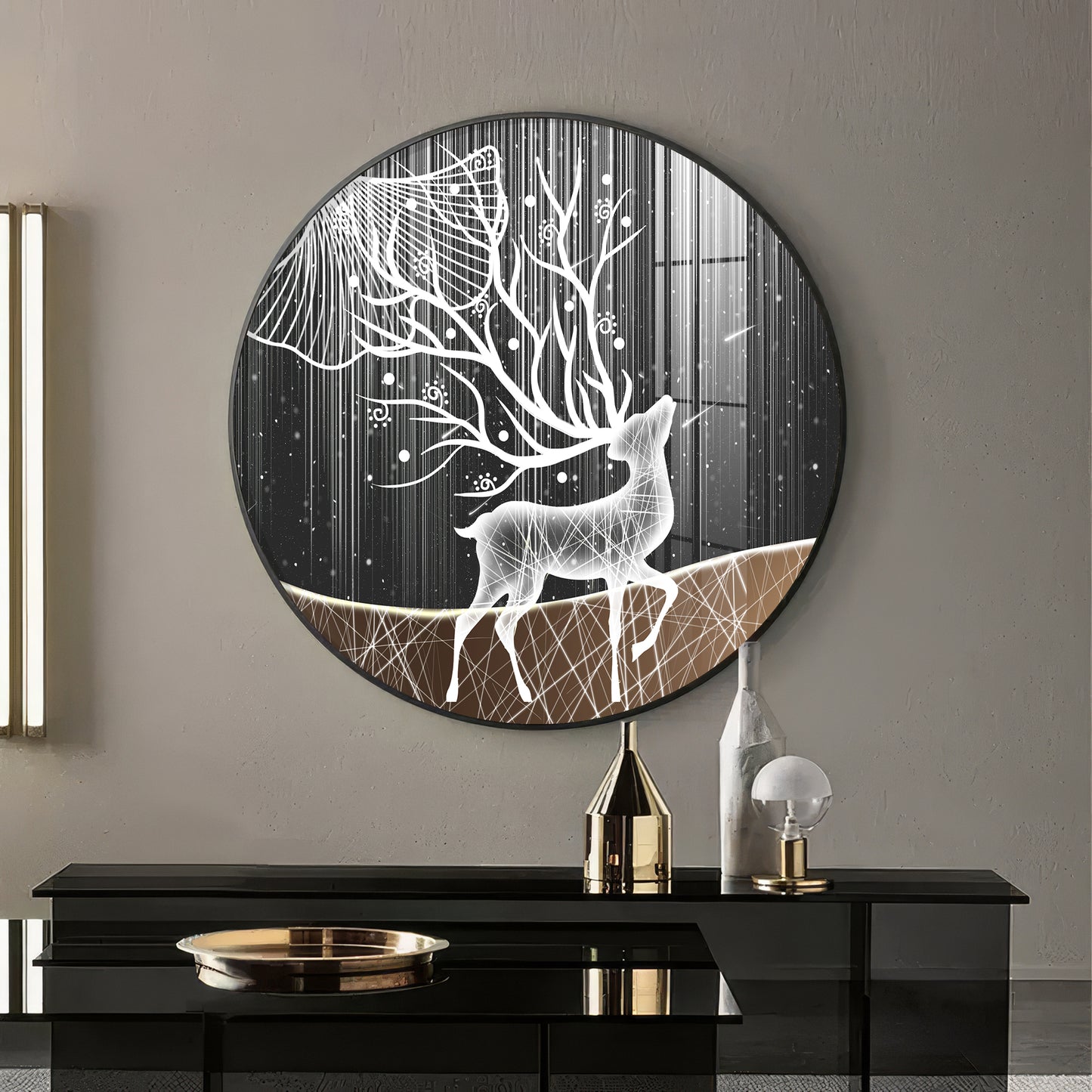 Radiance Deer Premium Acrylic Round Wall Art