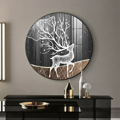 Radiance Deer Premium Acrylic Round Wall Art