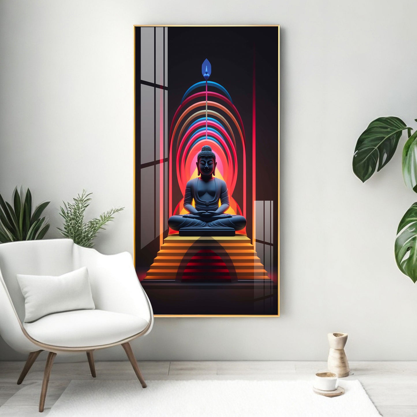 Powerful Buddha Premium Acrylic Vertical Wall Art