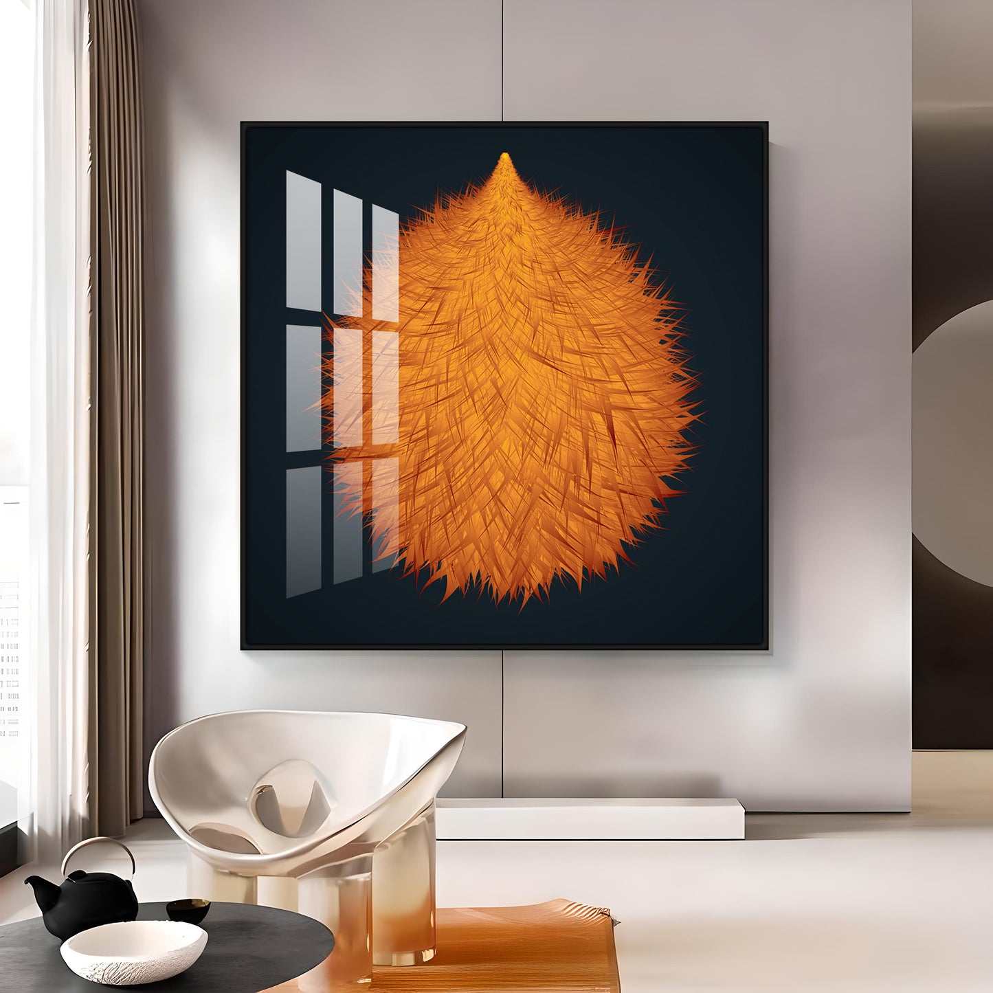 Colorful Fluffy Drops Premium Acrylic Square Wall Art