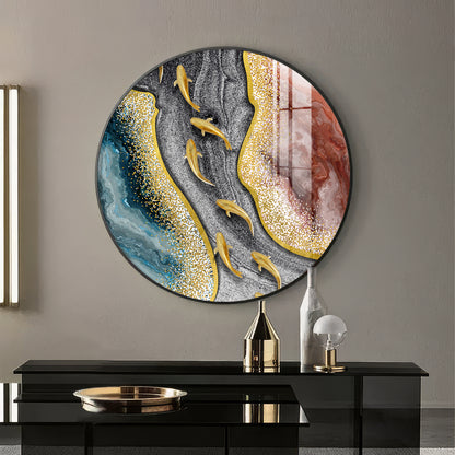 Oceanic Embrace Premium Acrylic Round Wall Art