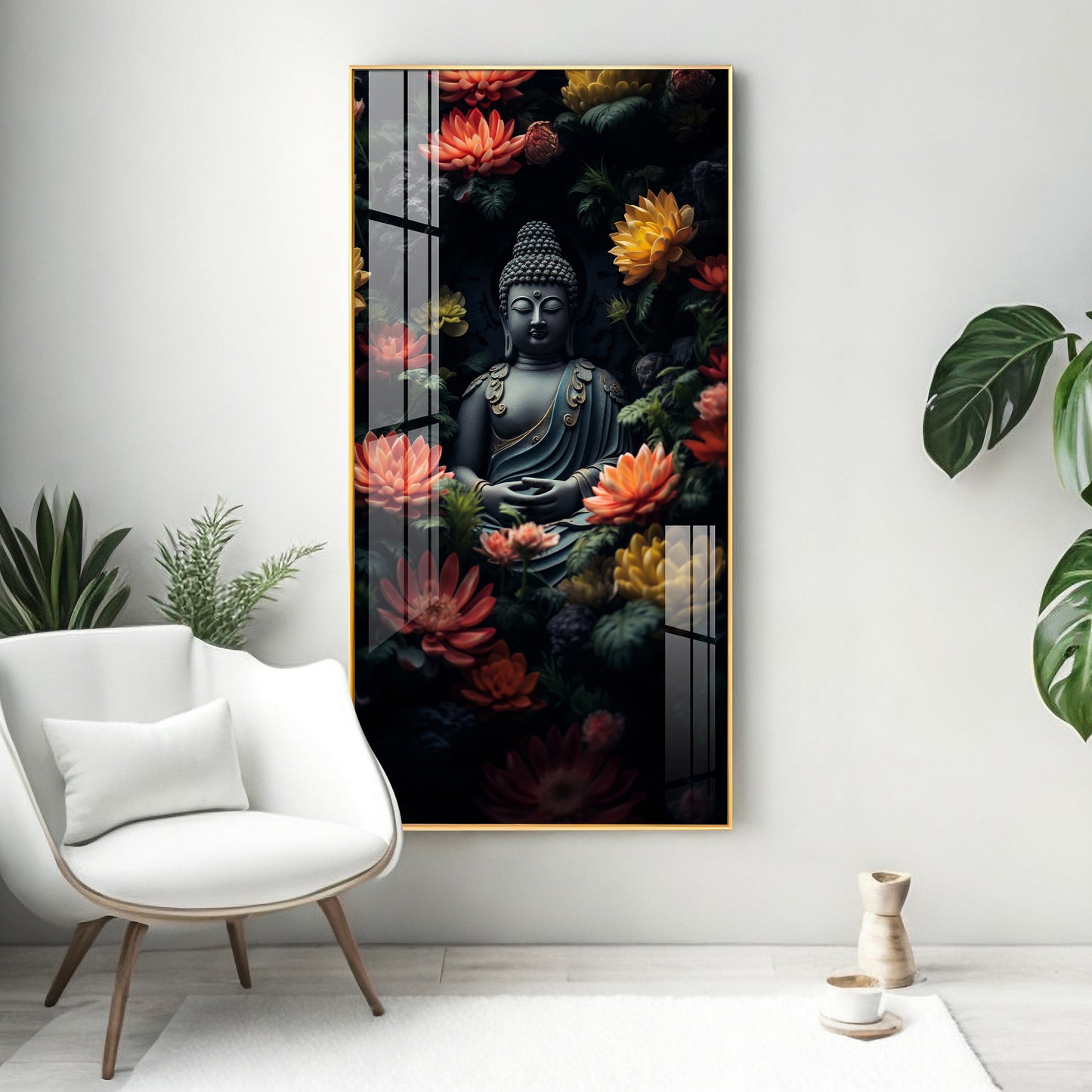 Majestic Buddha Premium Acrylic Vertical Wall Art