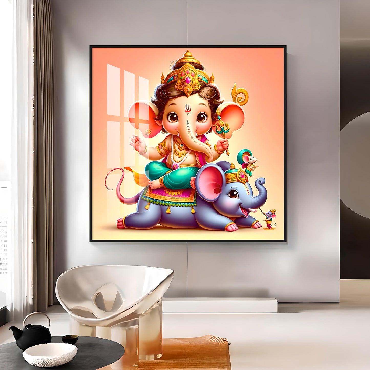 Shree Lambodar Premium Acrylic Square Wall Art