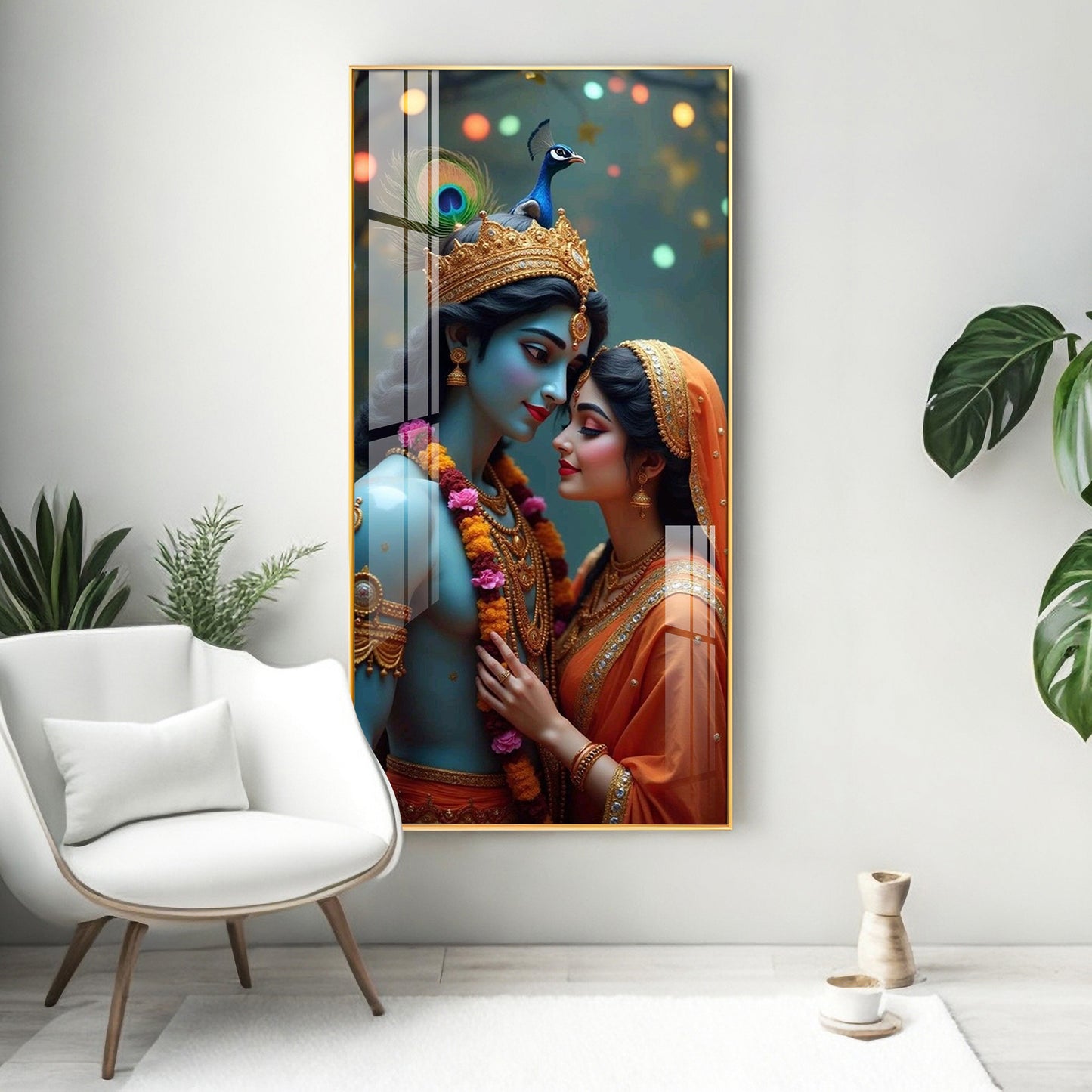 Radha Krishna Togetherness Premium Acrylic Wall Art