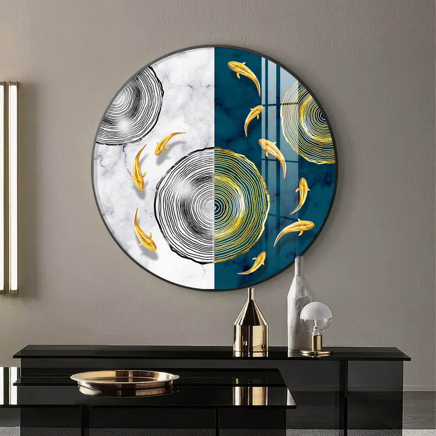 Goldfish Dreamscape Premium Acrylic Round Wall Art