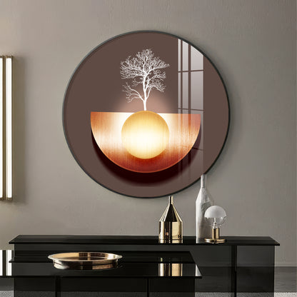 Reflective Arbor Premium Acrylic Round Wall Art