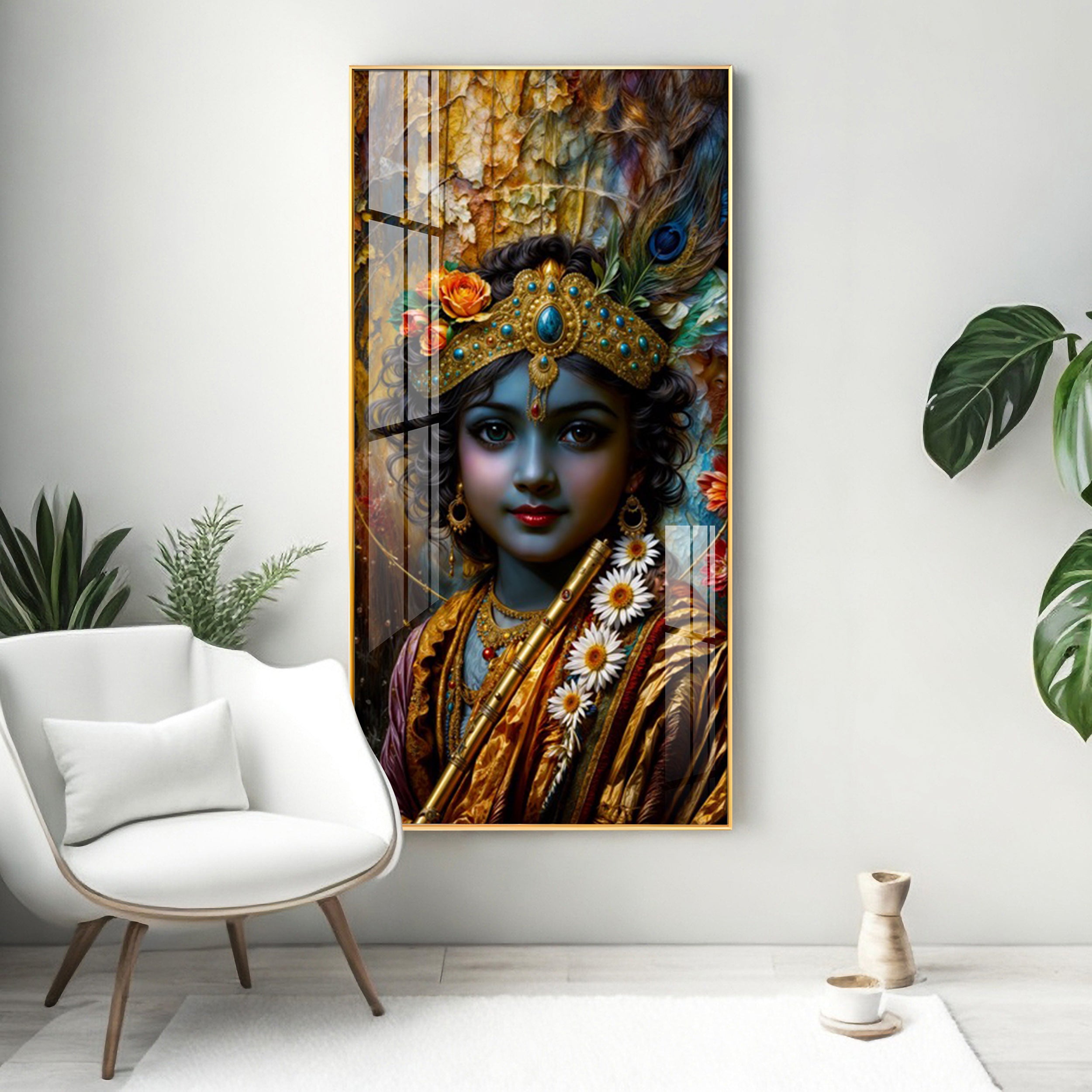 Krishna Essence Premium Acrylic Vertical Wall Art