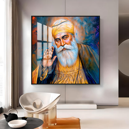 Abstract of Guru Nanak Dev Ji Premium Acrylic Square Wall Art