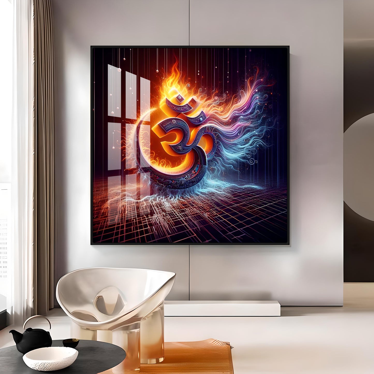 Divine Om Mural Premium Acrylic Square Wall Art