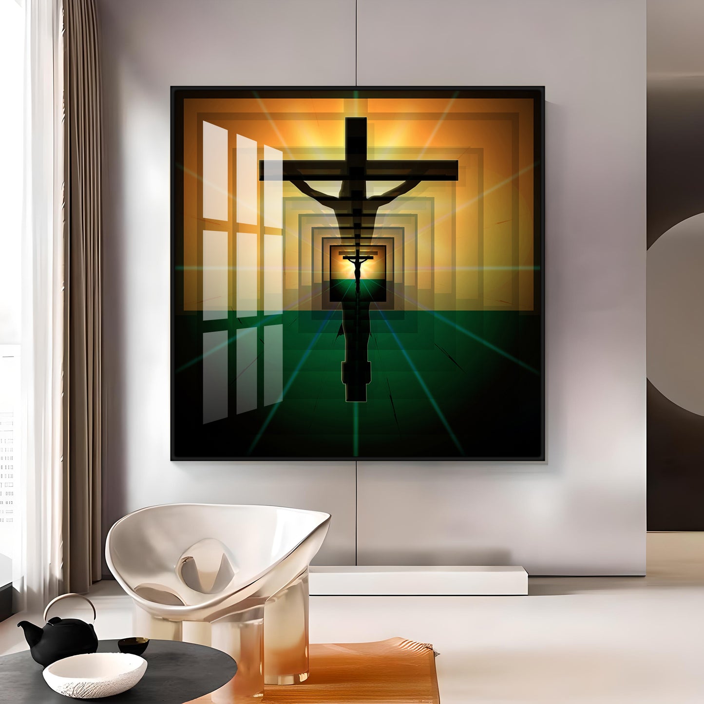 The Jesus Cross Premium Acrylic Square Wall Art